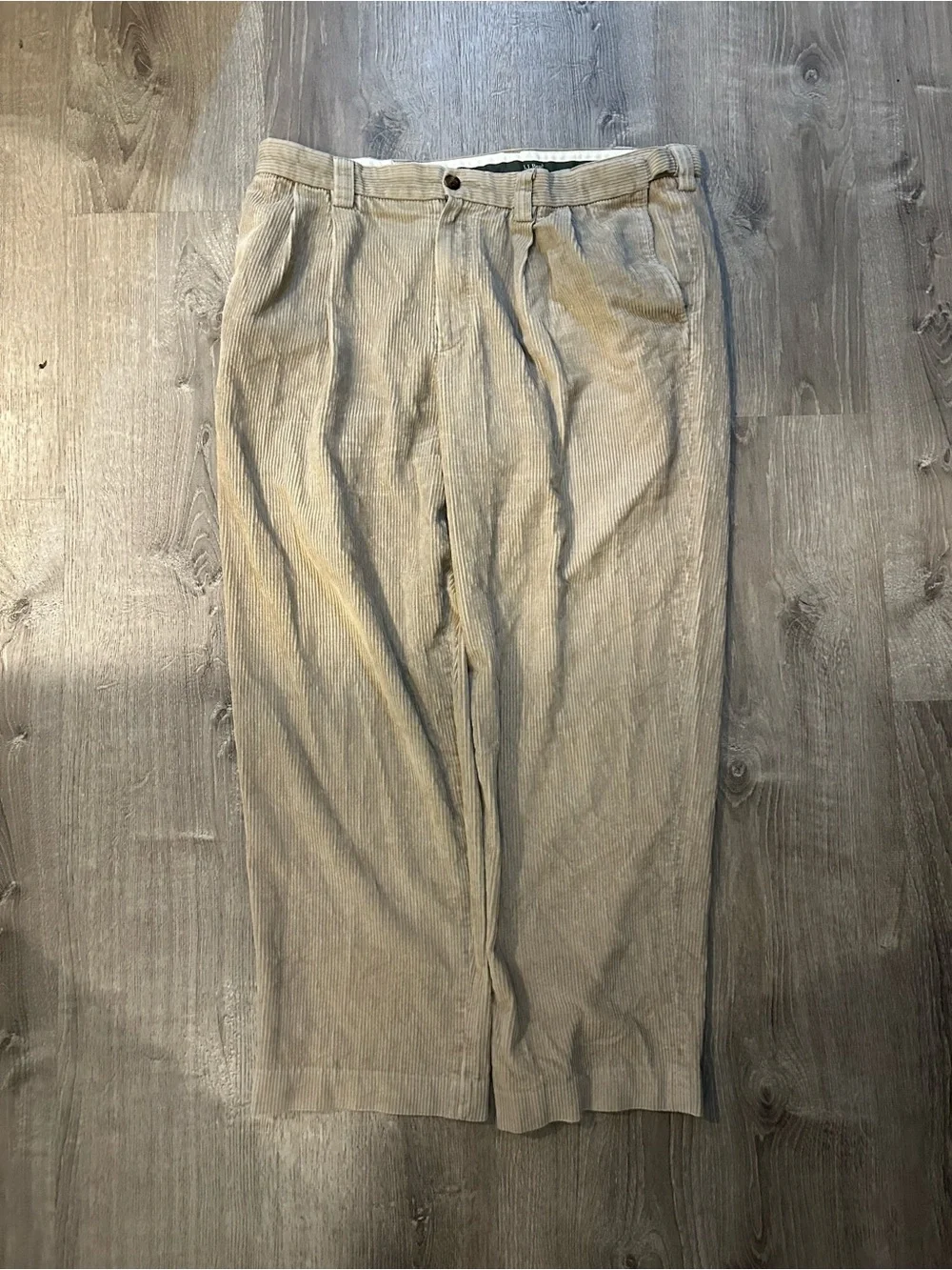Vintage L.L. Bean Men's Corduroy Pants in Light Tan